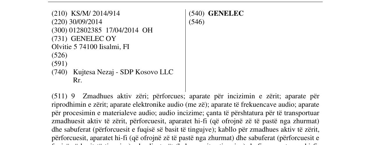 Zëri i markës GENELEC në buletin