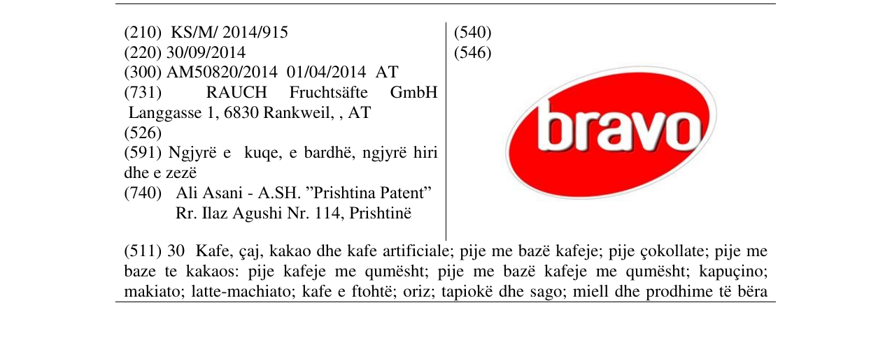 Zëri i markës bravo në buletin