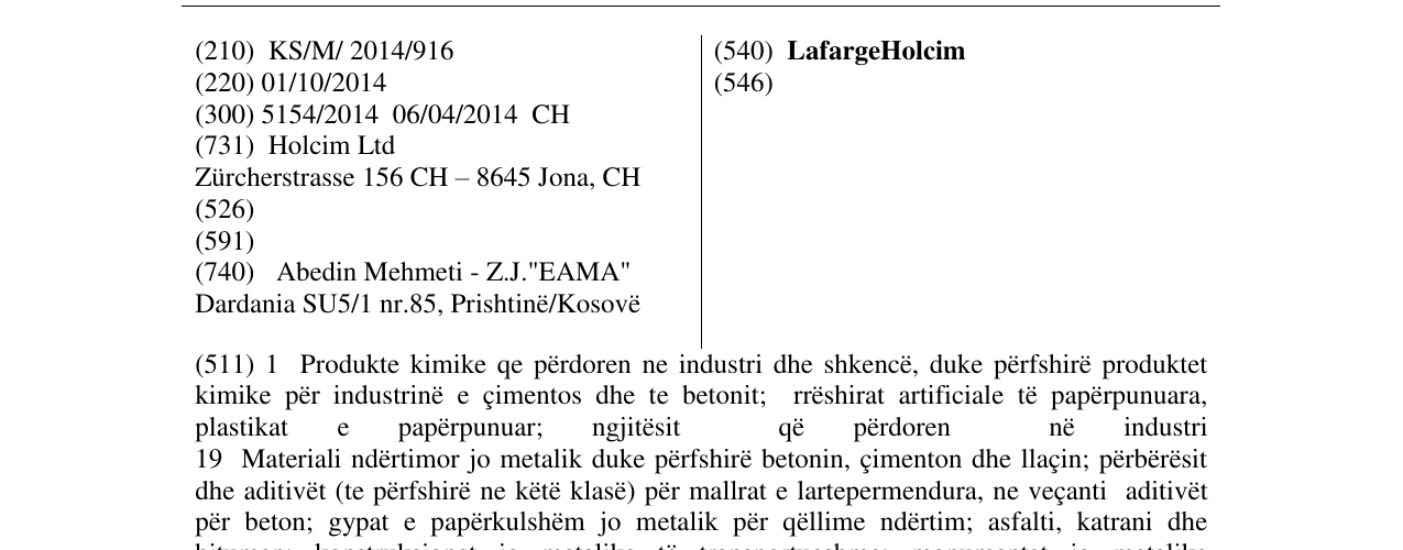 Zëri i markës LafargeHolcim në buletin