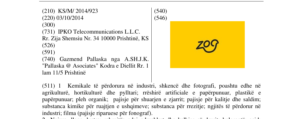 Zëri i markës zog në buletin