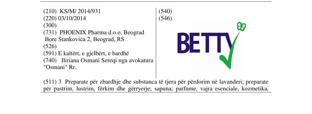 Zëri i markës BETTY në buletin