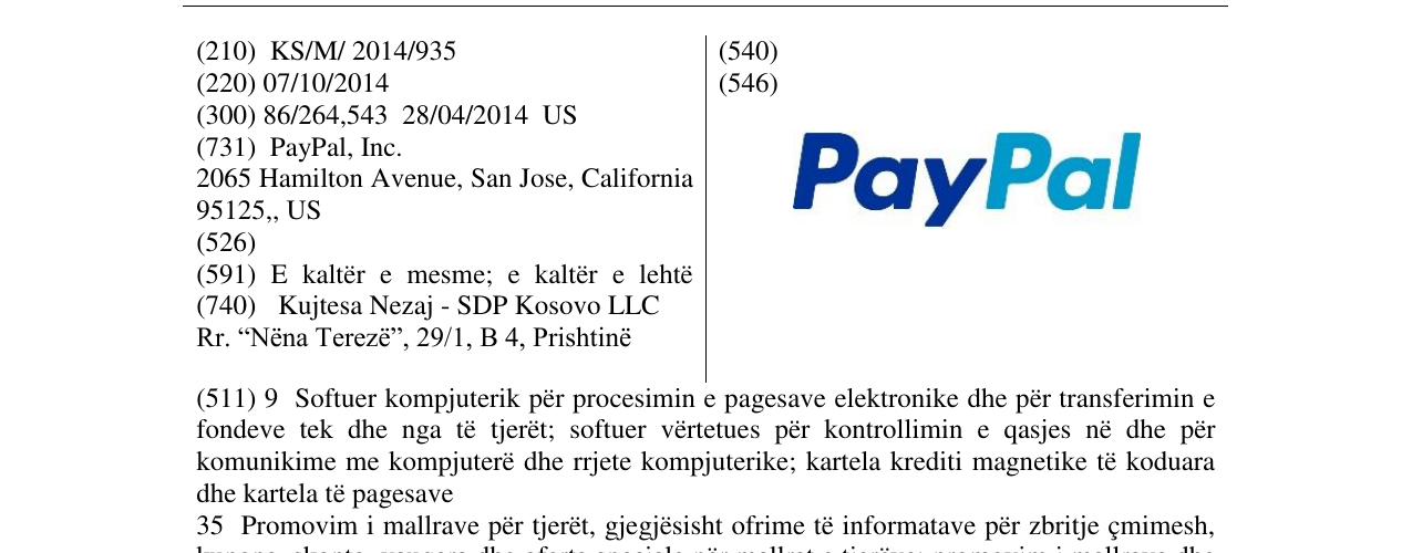 Zëri i markës PayPal në buletin