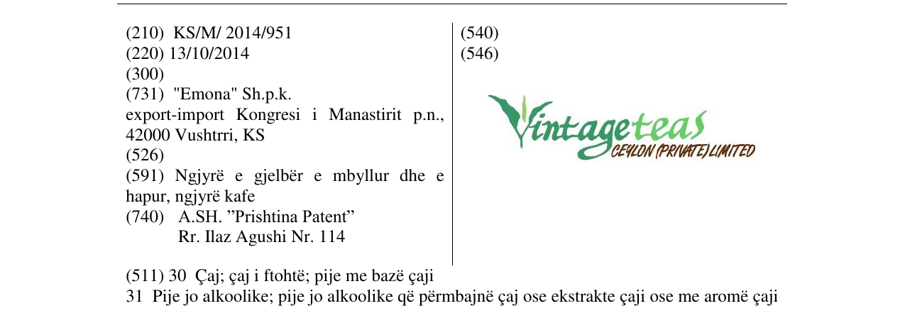 Zëri i markës Markë figurative në buletin