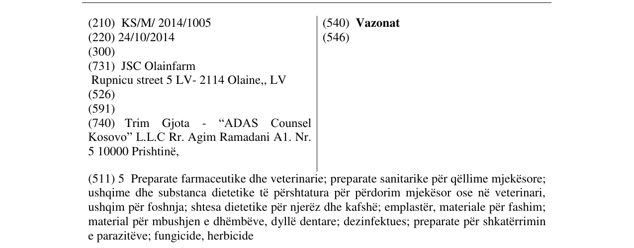 Zëri i markës Vazonat në buletin