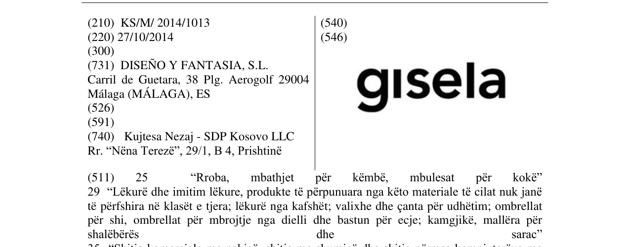 Zëri i markës gisela në buletin