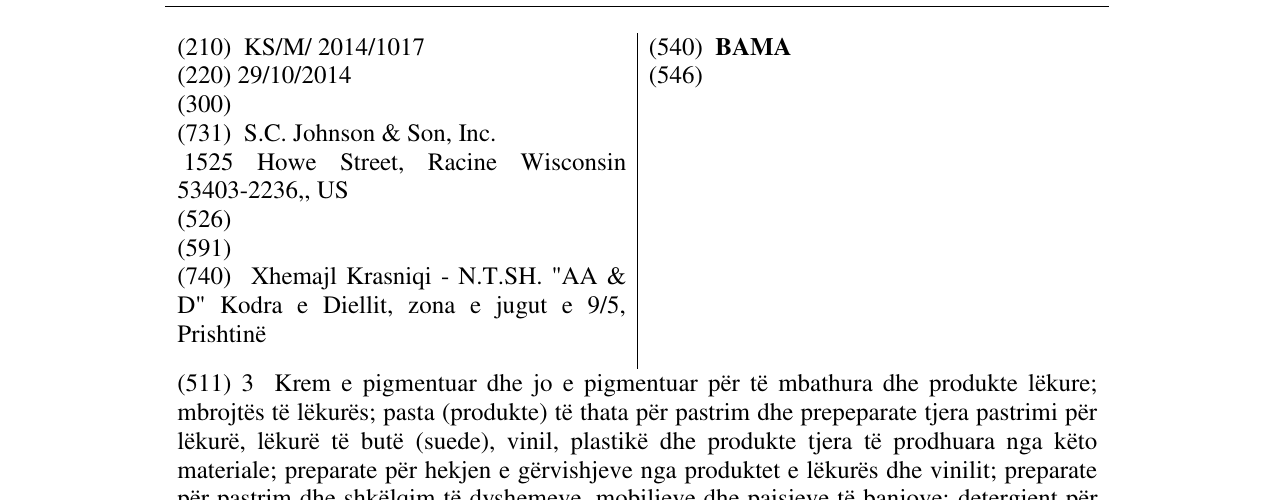 Zëri i markës BAMA në buletin