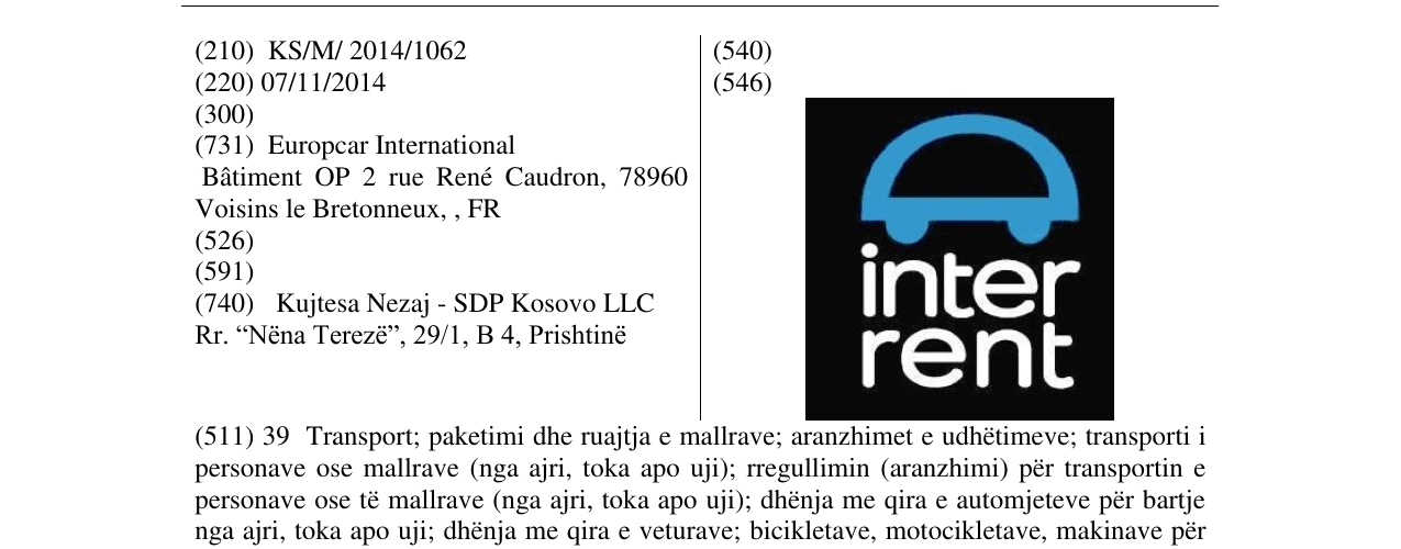Zëri i markës inter rent në buletin