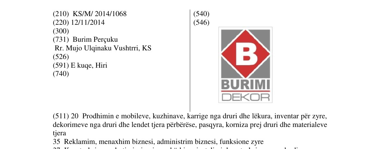 Zëri i markës BURIMI DEKOR në buletin