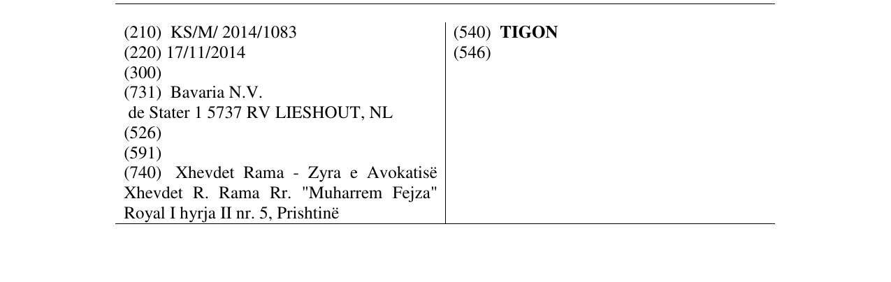 Zëri i markës TIGON në buletin
