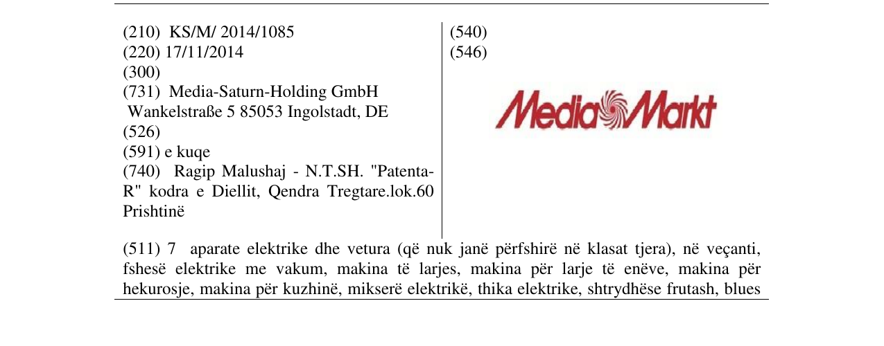Zëri i markës Media Markt në buletin