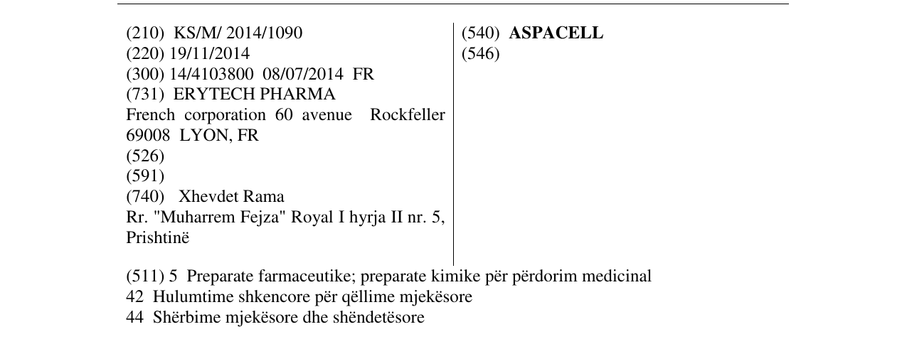 Zëri i markës ASPACELL në buletin