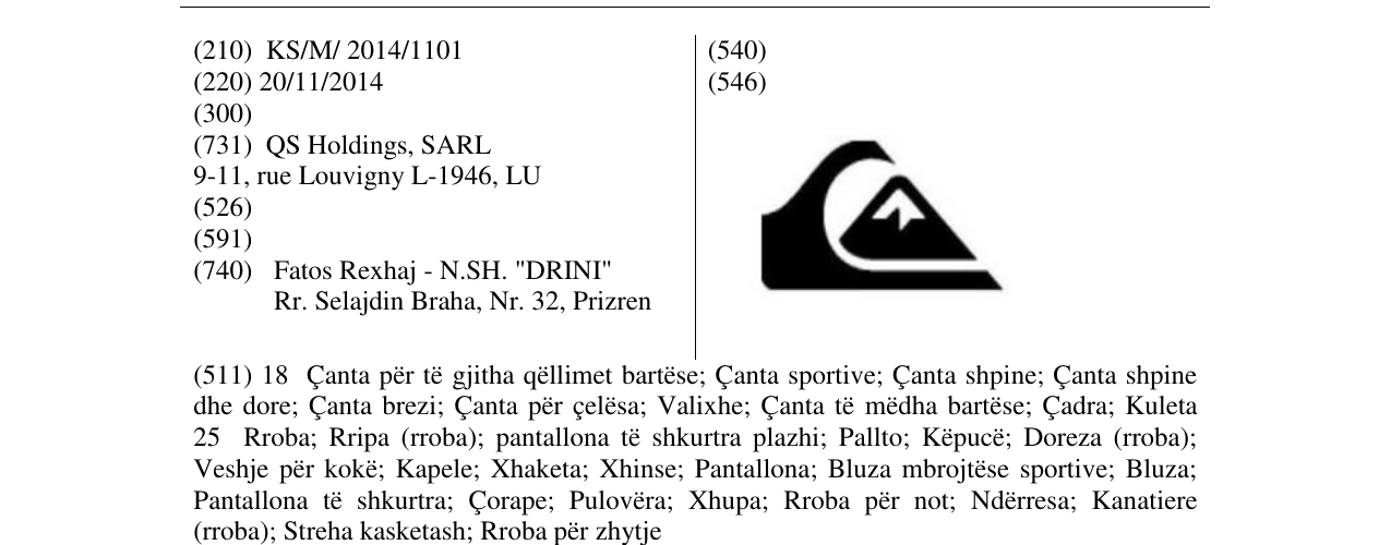 Zëri i markës Markë figurative në buletin