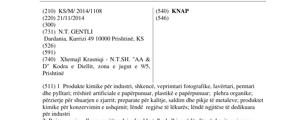 Zëri i markës KNAP në buletin