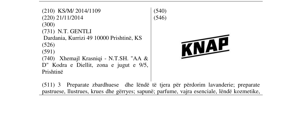 Zëri i markës KNAP në buletin