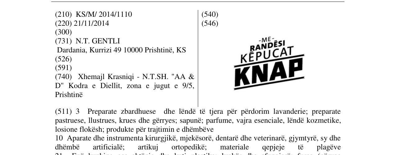 Zëri i markës ME RANDESI KEPUCAT KNAP në buletin