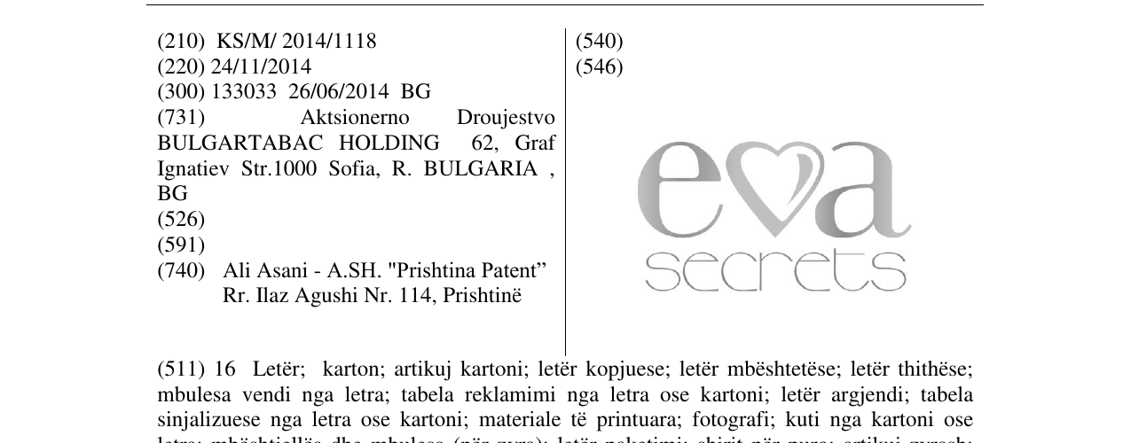 Zëri i markës eva secrets në buletin