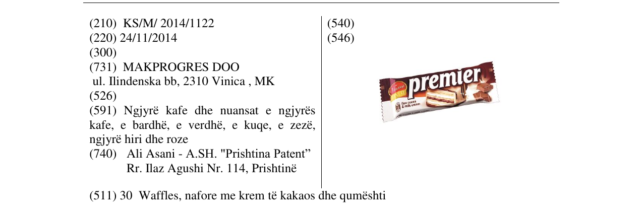 Zëri i markës premier në buletin