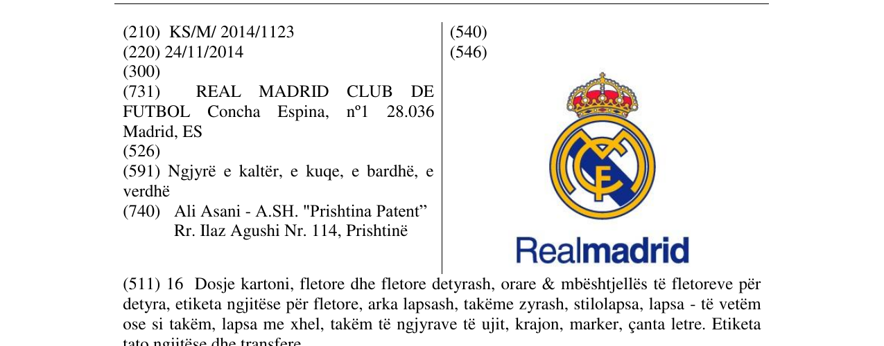 Zëri i markës Realmadrid në buletin