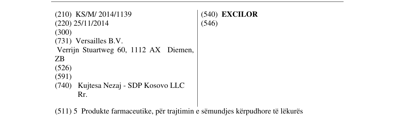 Zëri i markës EXCILOR në buletin