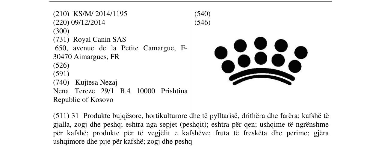 Zëri i markës Markë figurative në buletin