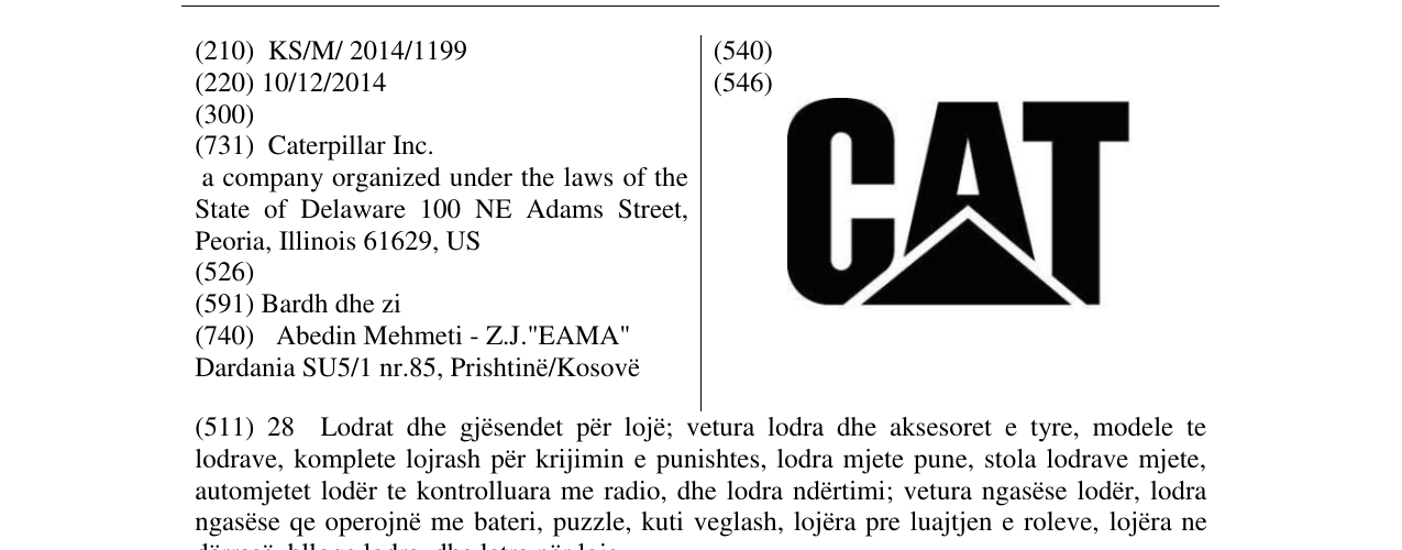 Zëri i markës CAT në buletin