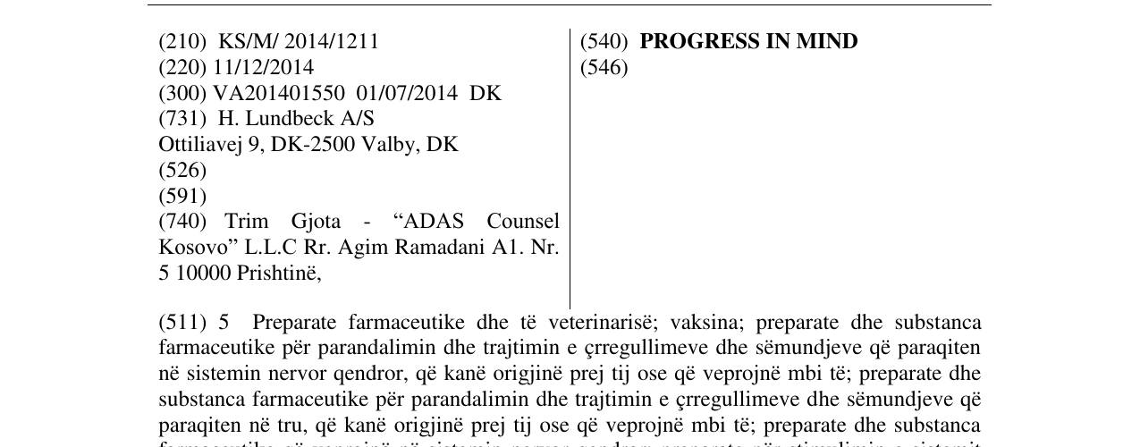 Zëri i markës PROGRESS IN MIND në buletin