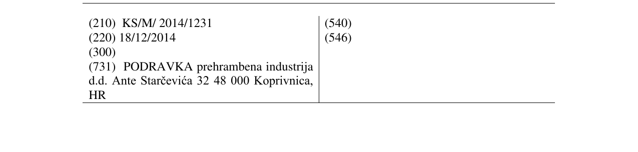 Zëri i markës PODRAVKA në buletin