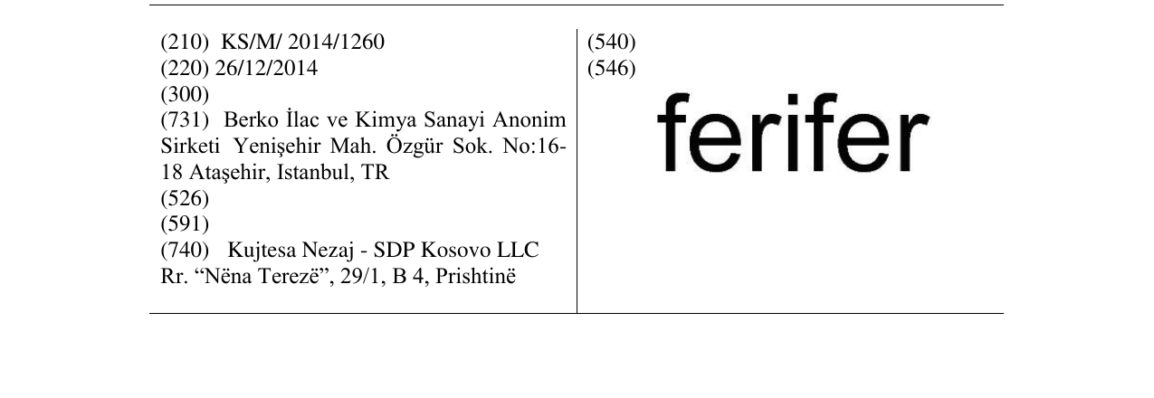 Zëri i markës ferifer në buletin