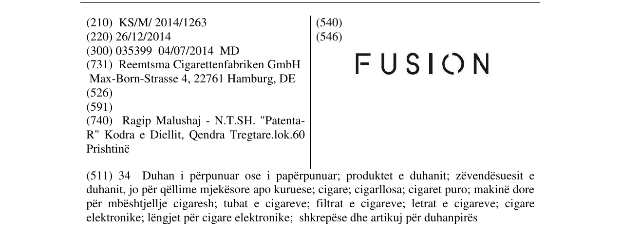 Zëri i markës FUSION në buletin