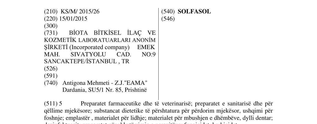 Zëri i markës SOLFASOL në buletin