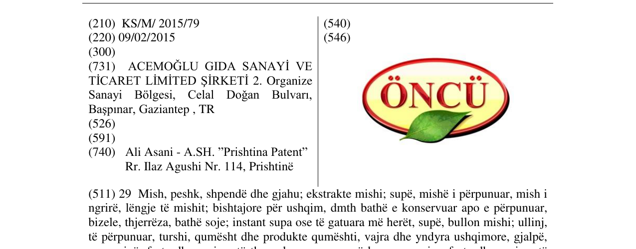 Zëri i markës ONCU në buletin