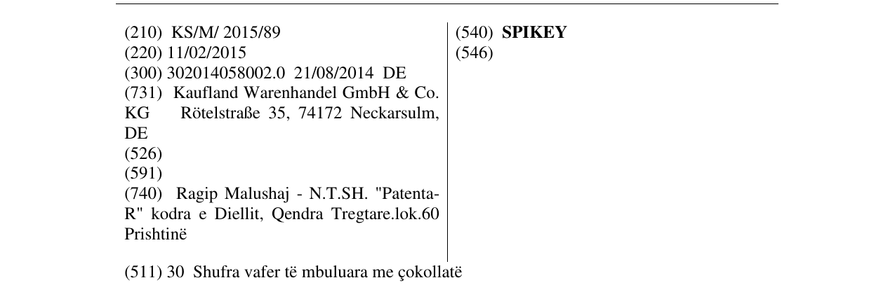 Zëri i markës SPIKEY në buletin