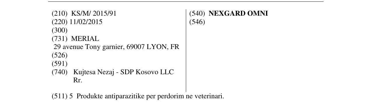 Zëri i markës NEXGARD OMNI në buletin