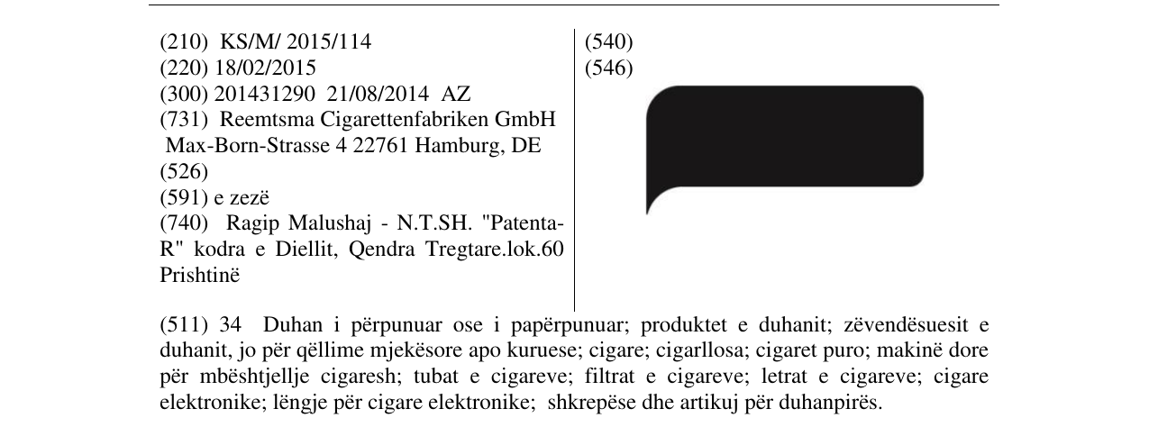 Zëri i markës Markë figurative në buletin