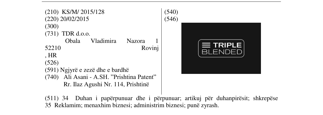Zëri i markës TRIPLE BLENDED në buletin