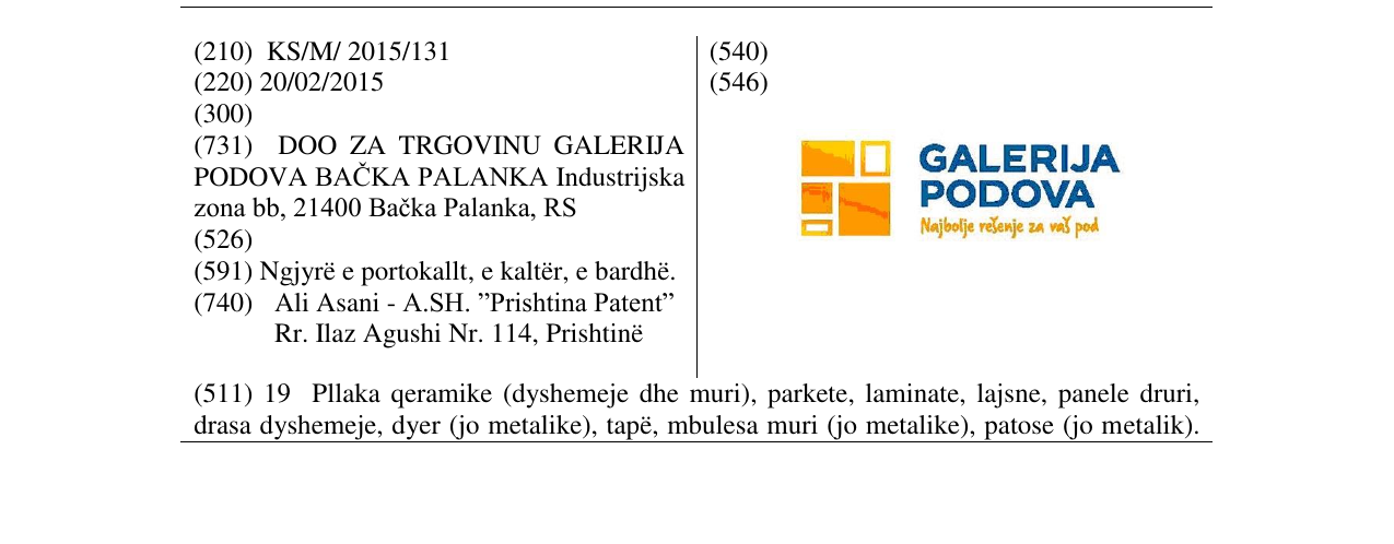 Zëri i markës GALERIJA PODOVA Najbolje rešenje za vaš pod në buletin