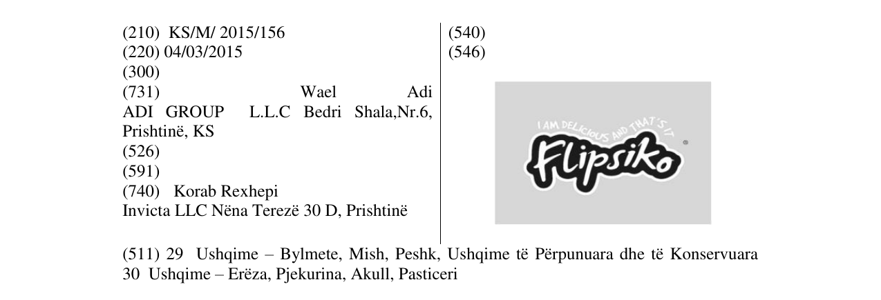 Zëri i markës Flipsiko në buletin