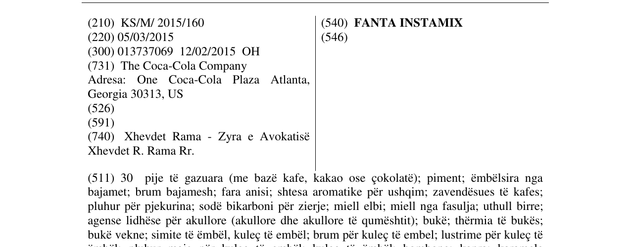 Zëri i markës FANTA INSTAMIX në buletin
