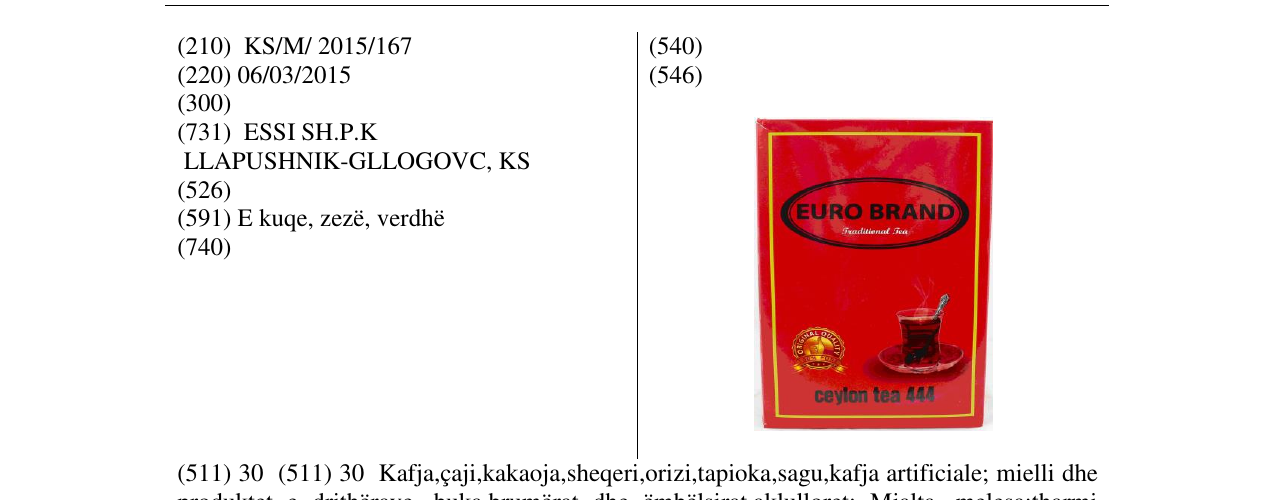 Zëri i markës EURO BRAND në buletin