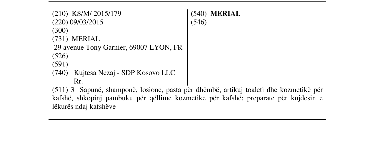 Zëri i markës MERIAL në buletin
