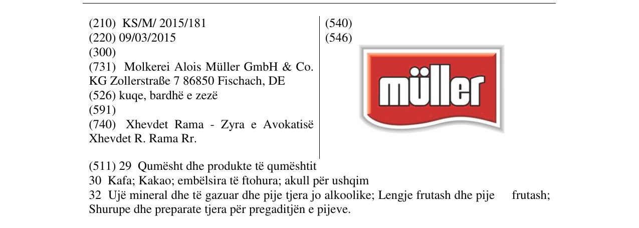Zëri i markës muller në buletin
