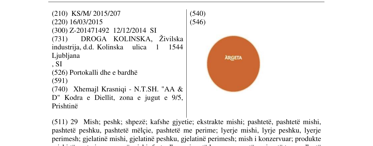 Zëri i markës ARGETA në buletin