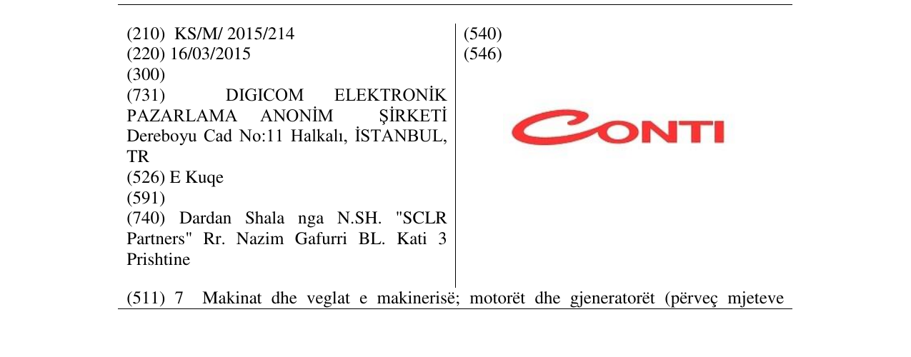 Zëri i markës CONTI në buletin