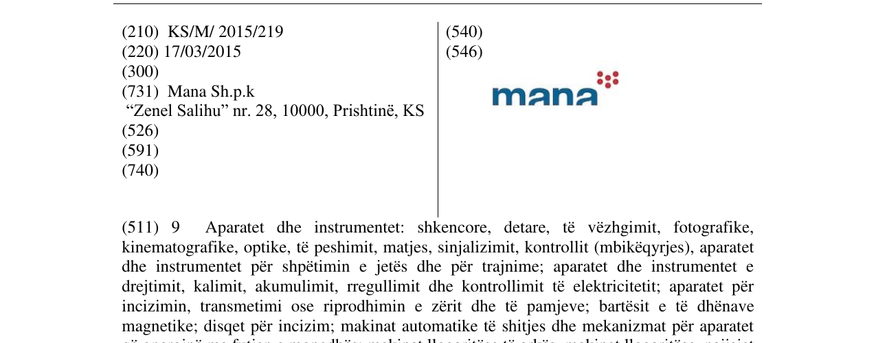 Zëri i markës mana në buletin