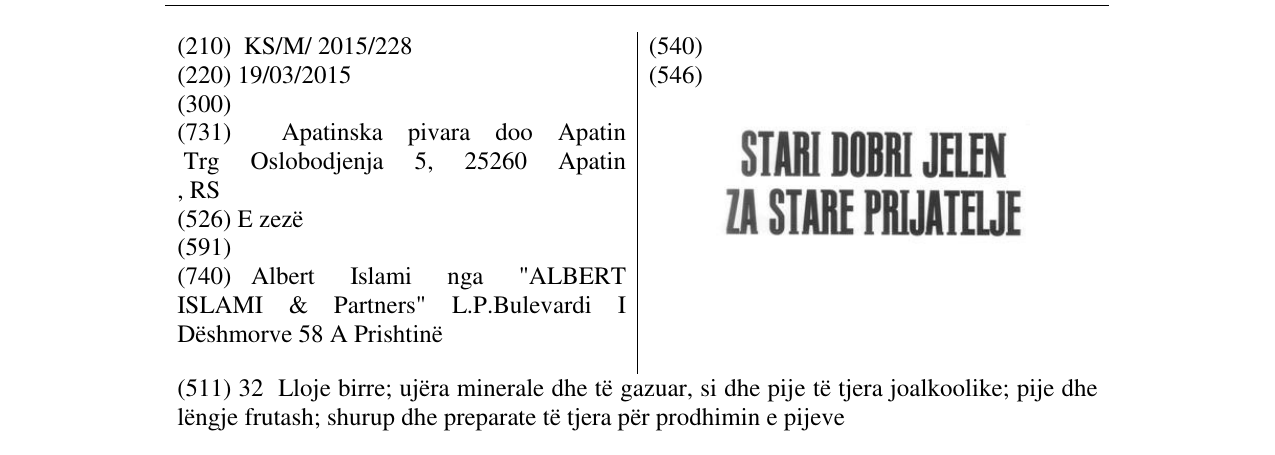 Zëri i markës STARI DOBRI JELEN ZA STARE PRIJATELJE në buletin