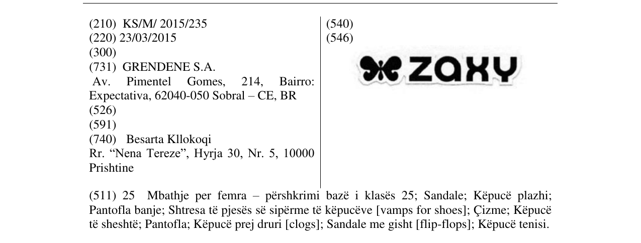 Zëri i markës ZOXY në buletin