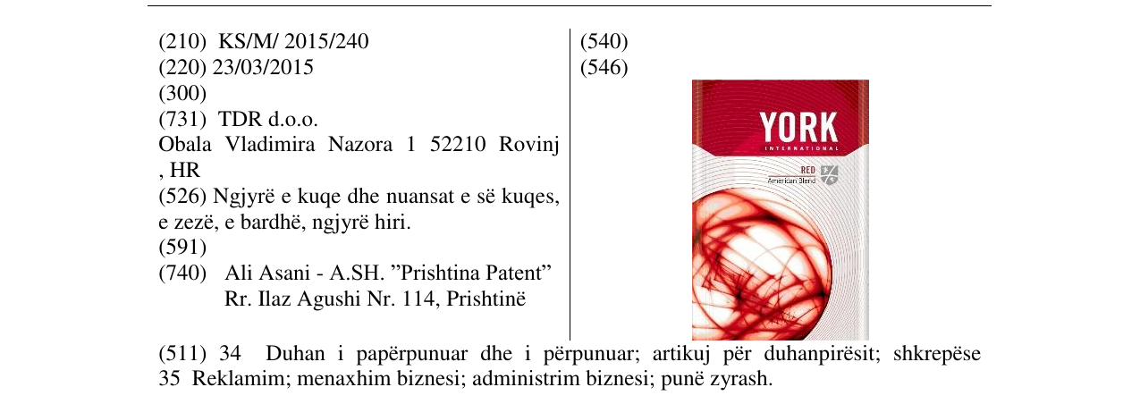 Zëri i markës YORK në buletin