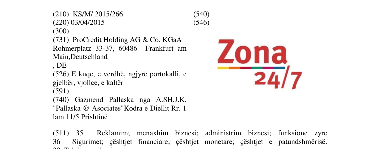 Zëri i markës Zona 24/7 në buletin