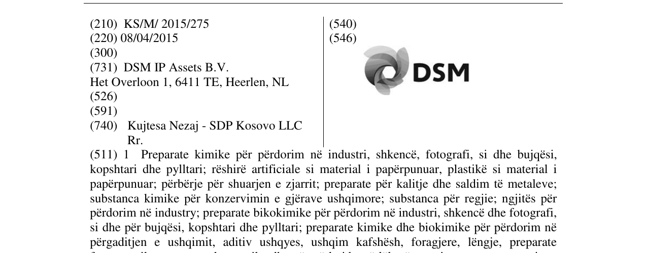 Zëri i markës DSM në buletin
