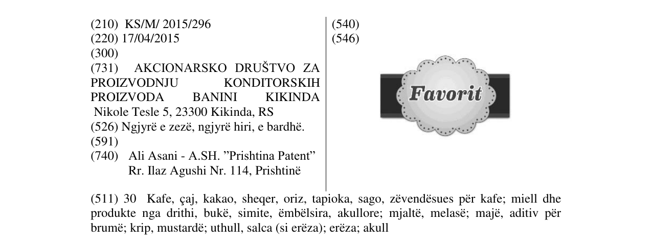 Zëri i markës Favorit në buletin
